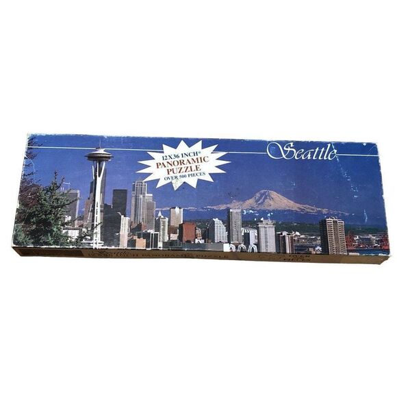 Vintage Seattle Panoramic Puzzle Over 500 pieces 12" X 36" - Picture 1 of 1